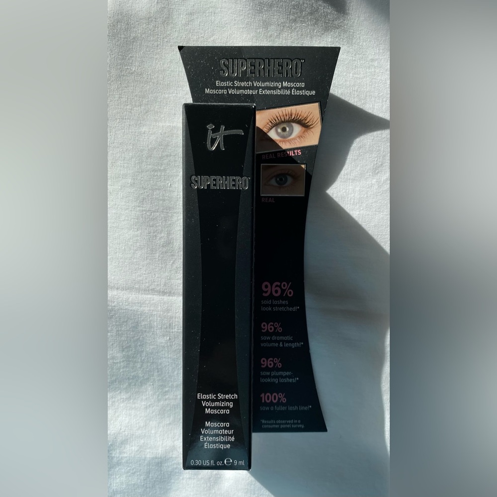 NIB it! Cosmetics Super Hero Elastic Stretch Volumizing Mascara Super Black - Picture 6 of 11